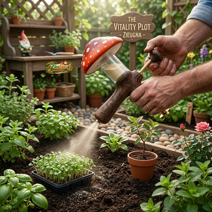 ZieuGna™ Toadstool Root Vitality Wand - Manual Garden Powder Duster & Rooting Hormone Applicator, Eco-Friendly Diatomaceous Earth & Mycorrhizae Sprayer for Plants, Whimsical Garden Gift