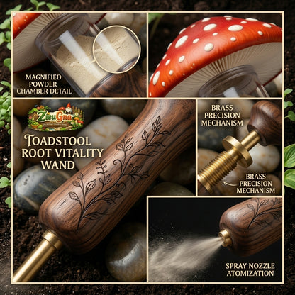 ZieuGna™ Toadstool Root Vitality Wand - Manual Garden Powder Duster & Rooting Hormone Applicator, Eco-Friendly Diatomaceous Earth & Mycorrhizae Sprayer for Plants, Whimsical Garden Gift