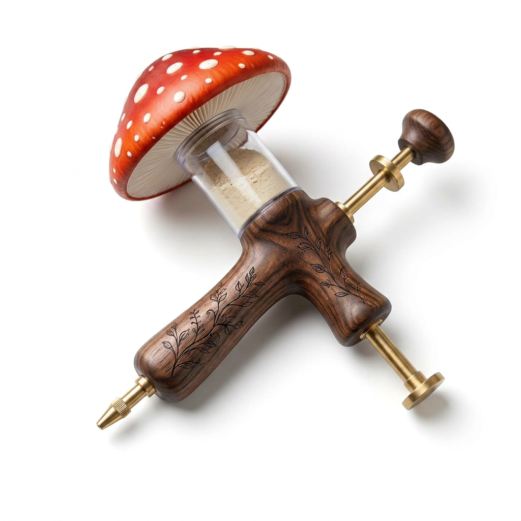 ZieuGna™ Toadstool Root Vitality Wand - Manual Garden Powder Duster & Rooting Hormone Applicator, Eco-Friendly Diatomaceous Earth & Mycorrhizae Sprayer for Plants, Whimsical Garden Gift